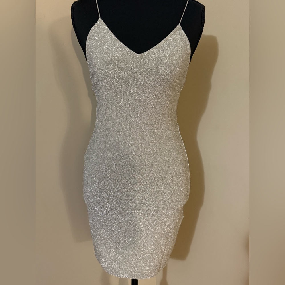 Divided Silver Sparkle Slip Mini Dress